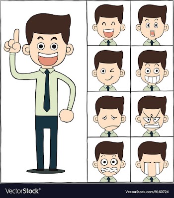 Men emotions faces vector image