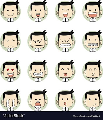 Men faces emotions vector image