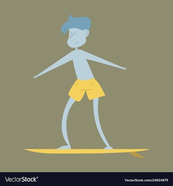 Men in shorts with surfboard happy guy on beach vector image
