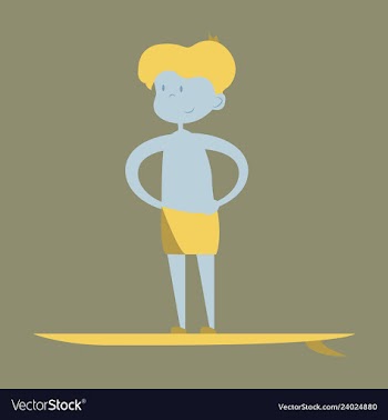 Men in shorts with surfboard happy guy on beach vector image