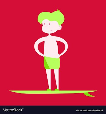 Men in shorts with surfboard happy guy on beach vector image
