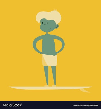Men in shorts with surfboard happy guy on beach vector image