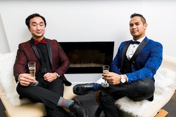 Men In Tuxedos With Champagne