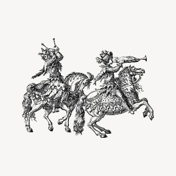 Men on horses collage element, | Free Vector Illustration - rawpixel