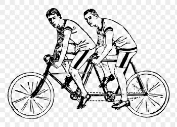 Men png riding tandem bicycle | Free PNG Illustration - rawpixel