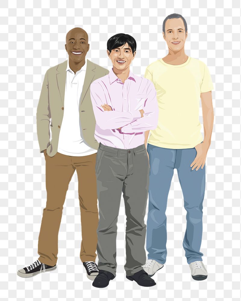 Men png sticker, standing characters | Free PNG - rawpixel