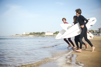 Men Running Going to the Beach