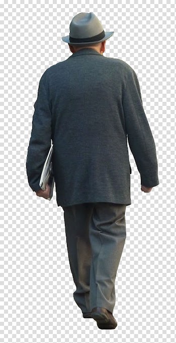 Men's gray coat, Walking Drawing Old age Child, old people transparent background PNG clipart