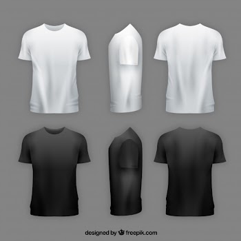 Men's t-shirt in different views with realistic style Free Vector