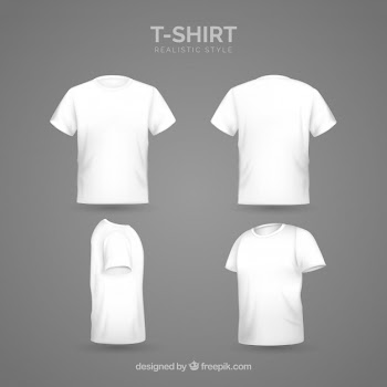 Men's t-shirt in different views with realistic style Free Vector