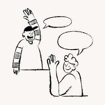 Men saying hello sticker, cute | Free Vector Illustration - rawpixel