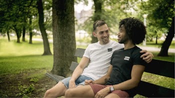Men Sitting on Bench