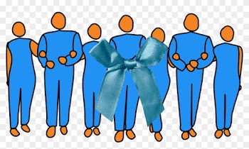 Men Tied Together With A Bow - Cartoon People Linking Arms