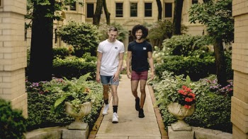 Men Walking on Garden
