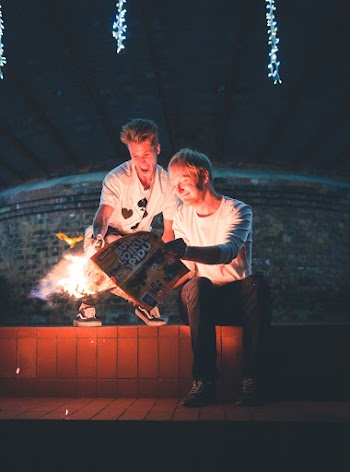 Men Wearing White Crew Neck Shirts