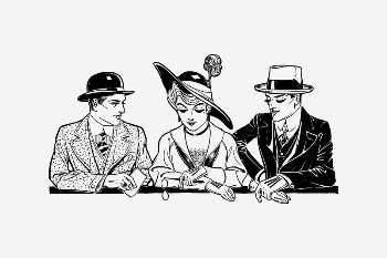 Men & woman clipart, vintage | Free PSD Illustration - rawpixel
