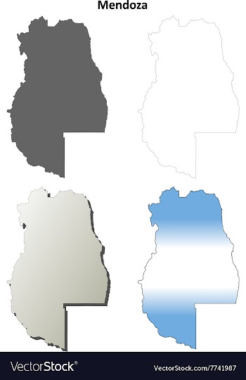 Mendoza blank outline map set vector image
