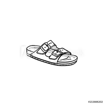 Mens sandal hand drawn outline doodle icon