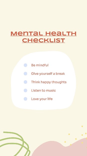 Mental health checklist template, Instagram | Free Vector Template - rawpixel