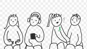 Mental health png doodle people support group | Free stock illustration | High Resolution graphic