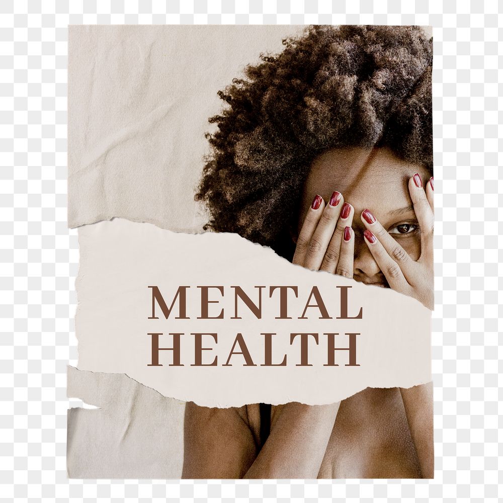 Mental health png ripped poster, | Free PNG - rawpixel