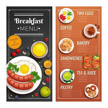 Menu design for cafe and restaurant Free Vector