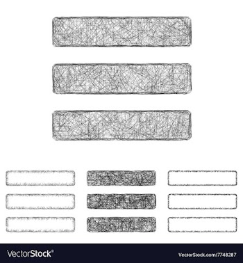 Menu icon set - sketch line art vector image