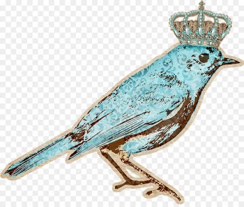 Mercari Bird with Crown Bird Pendant Lapel pin - bluebirds design element 