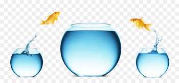 Mergers and acquisitions Microsoft PowerPoint Presentation slide Diagram - Jumping fish tank 