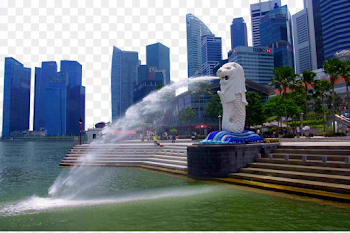 Merlion Park Marina Bay Sands - Merlion Park panorama png download ...