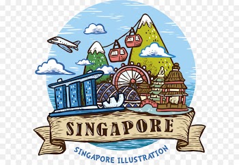 Merlion Park Marina Bay Sands Public Service Division Vectors Technology Pte Ltd Clip art - Hand painted in Singapore vector 