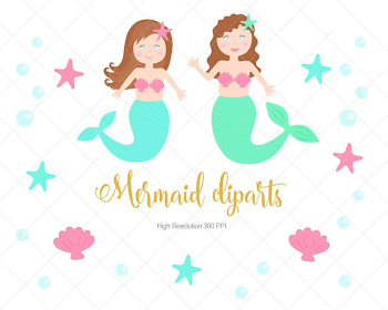 Mermaid Clipart Mermaid PNG files Mermaid Clipart Instant | PNGio