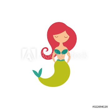 mermaid fairytale character icon