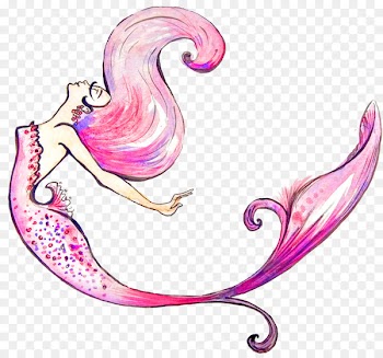 Mermaid Illustration - Purple Mermaid 