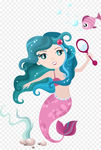 Mermaid Royalty-free Illustration - A mermaid with a magnifying glass 
