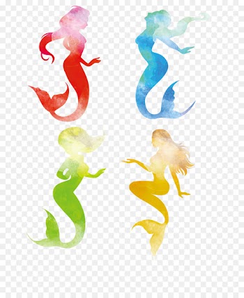 Mermaid Silhouette Illustration - Color mermaid silhouette 