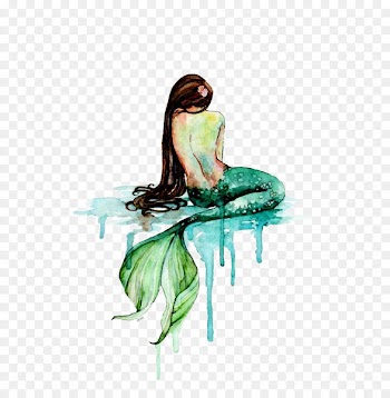 Mermaid Watercolor painting Art - Mermaid 