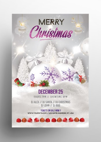 Merry Christmas & Holiday Free PSD Flyer Template