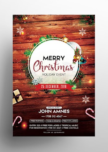 Merry Christmas 2018 Free PSD Flyer Template