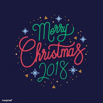 Merry Christmas 2018 greeting badge vector | Free stock vector - 494179