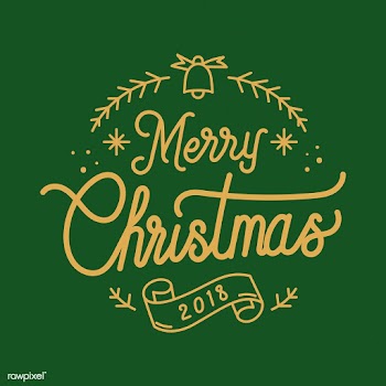Merry Christmas 2018 greeting badge vector | Free stock vector - 494205