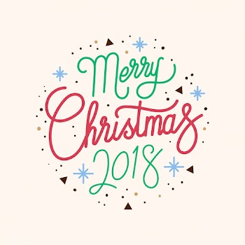 Merry Christmas 2018 greeting badge vector | Free stock vector - 494233