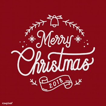 Merry Christmas 2018 greeting badge vector | Free stock vector - 494242