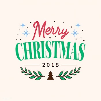 Merry Christmas 2018 greeting badge vector | Free stock vector - 494246