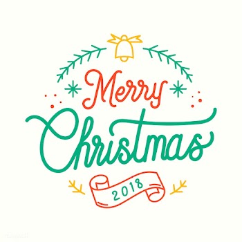 Merry Christmas 2018 greeting badge vector | Free stock vector - 494250
