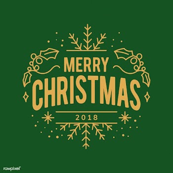 Merry Christmas 2018 greeting badge vector | Free stock vector - 494259