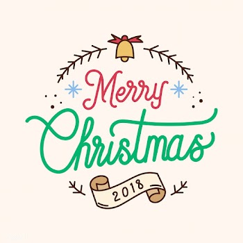 Merry Christmas 2018 greeting badge vector | Free stock vector - 494260