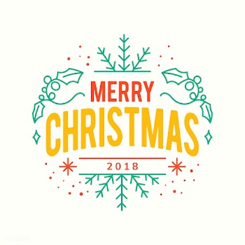 Merry Christmas 2018 greeting badge vector | Free stock vector - 494261