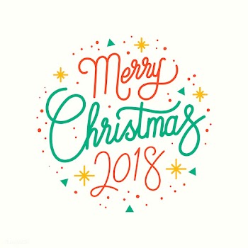Merry Christmas 2018 greeting badge vector | Free stock vector - 494264