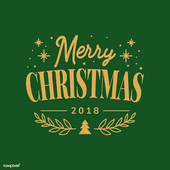 Merry Christmas 2018 greeting badge vector | Free stock vector - 494266